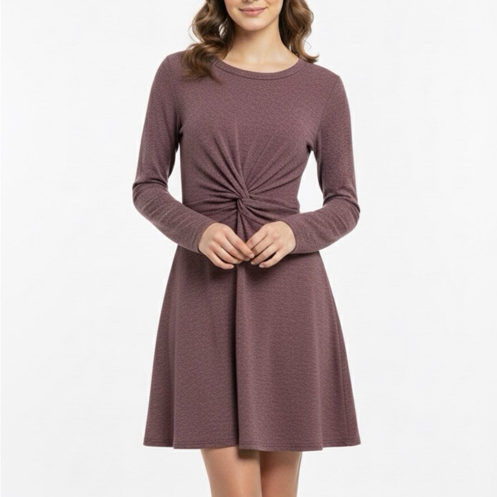 Alya Dusty Purple Long Sleeve Dress